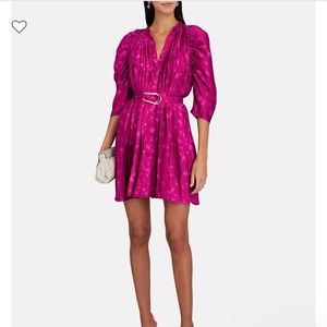 Acler fushia pleated satin mini dress NWT size 4